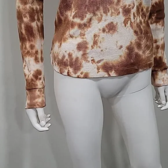 NWOT Mate The Label Ginger Tie Dye Crewneck Thermal Top - Picture 4 of 10